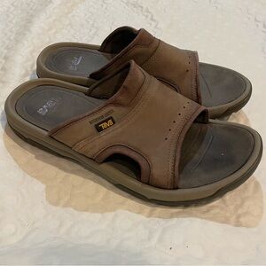 Teva Men’s Langdon Slide Sandal Size 10 Genuine Leather Outdoor Shoes Summer